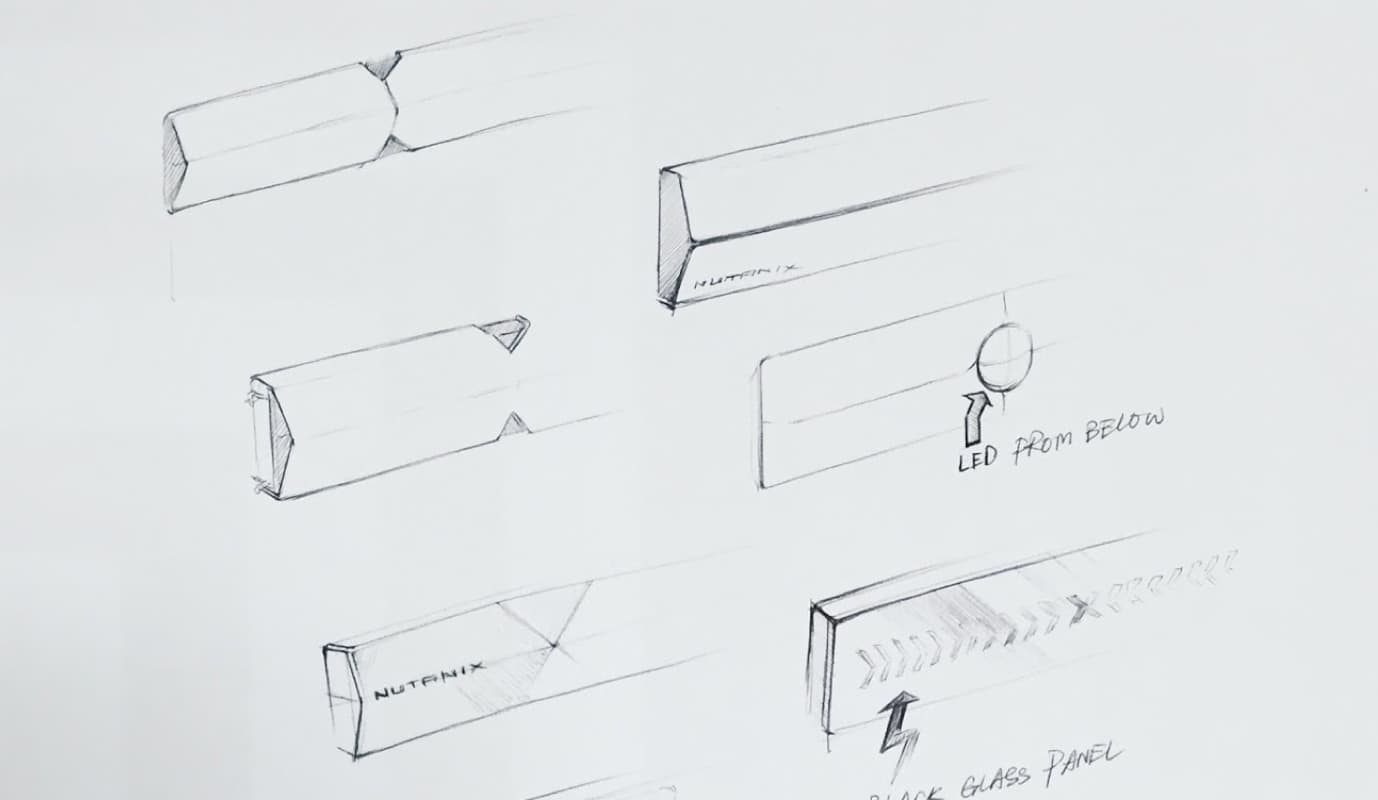 Picture of a sheet of paper with several drawings of server faceplates